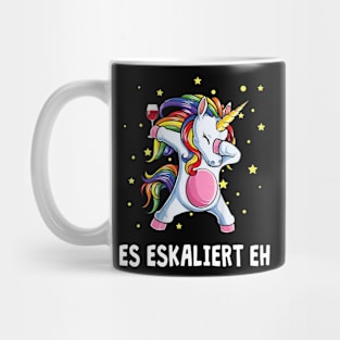 Es Eskaliert Eh Dabbing Unicorn Einhorn Wein Mug